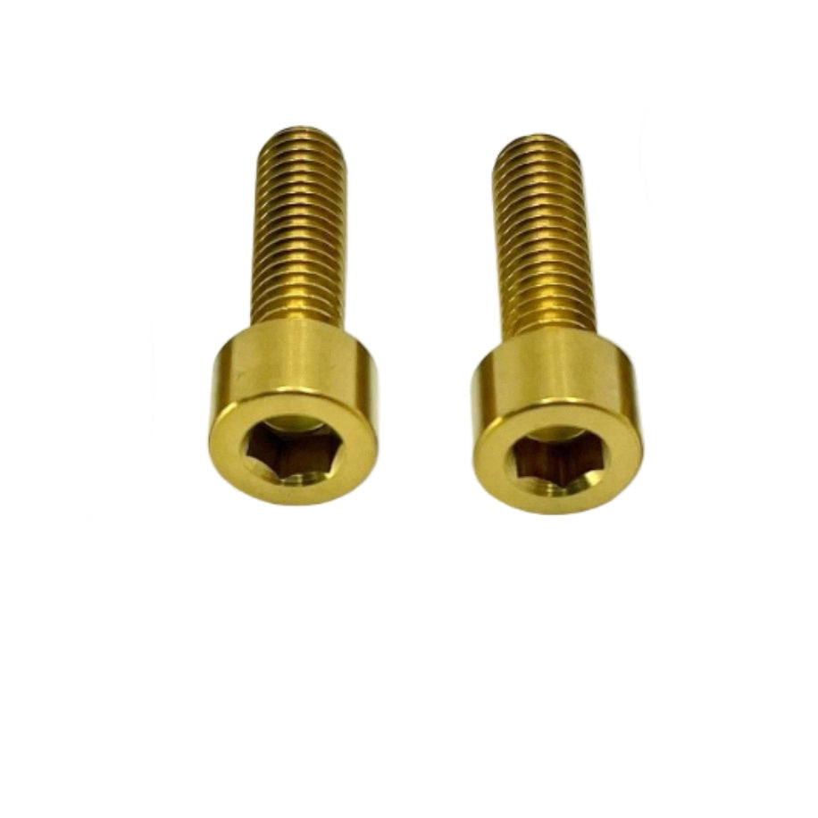 Titanium upper frame bolts — detail view