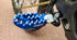 Warp 9 anodized foot pegs shown in multiple color options