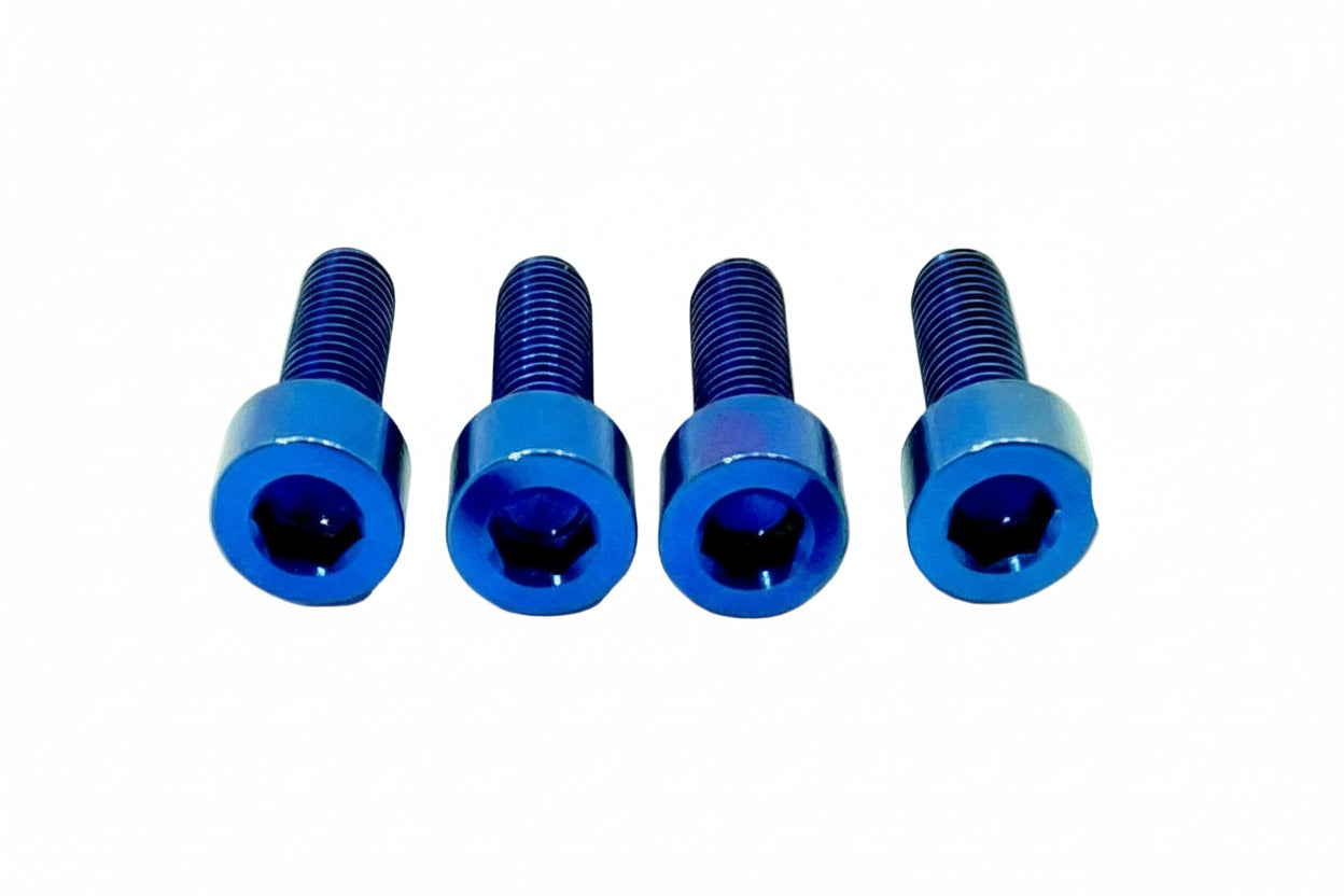 Titanium controller mount bolts for e-moto — finish detail