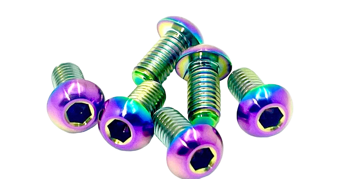 Titanium rear rotor bolts for e-moto — color option