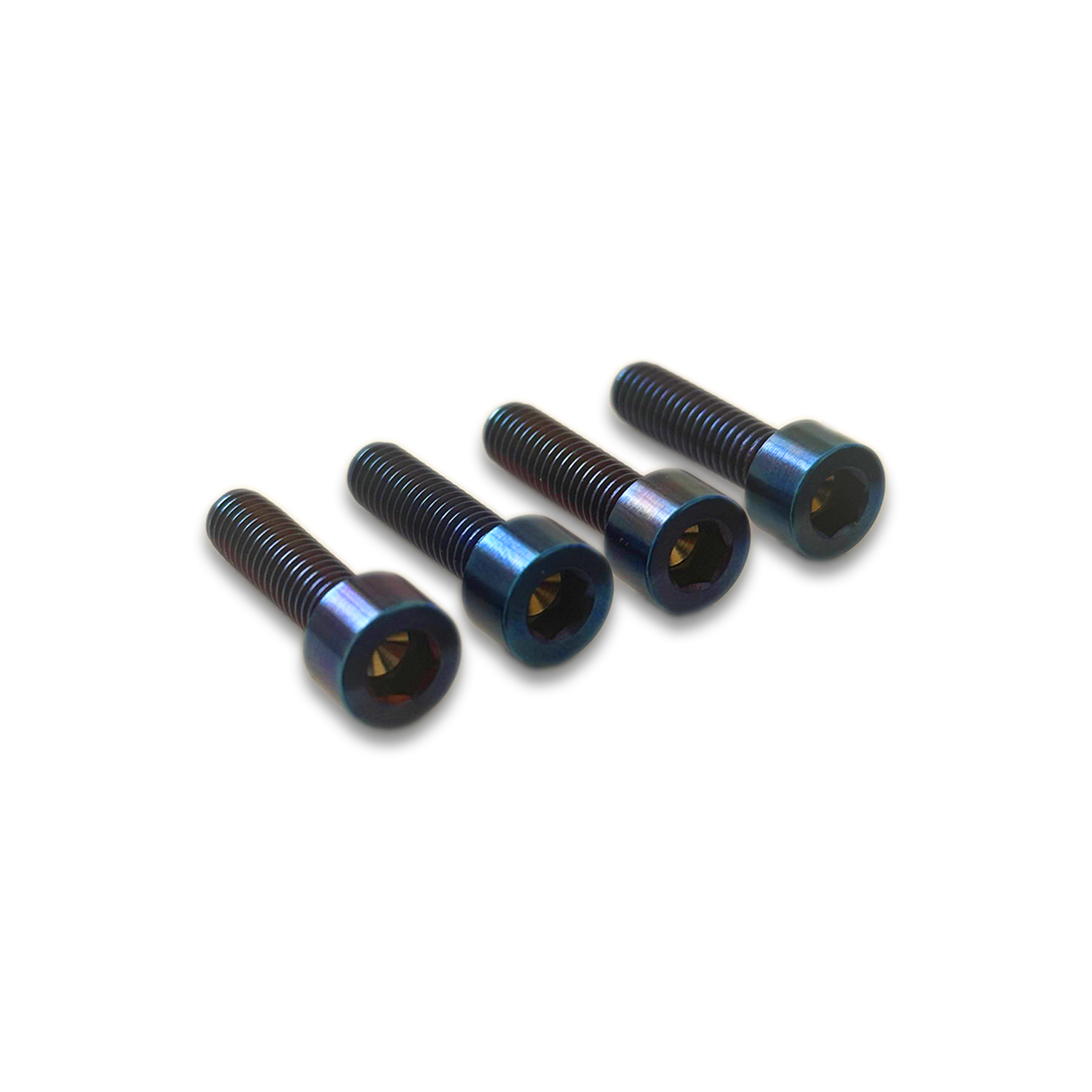 Burnt-blue Grade 5 titanium controller bolts for Tuttio Soleil 01, set of 4