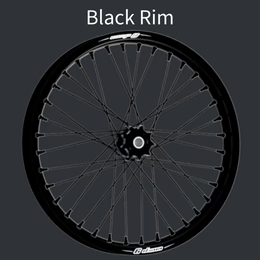 Black anodized supermoto wheel for the Talaria MX3 and MX4